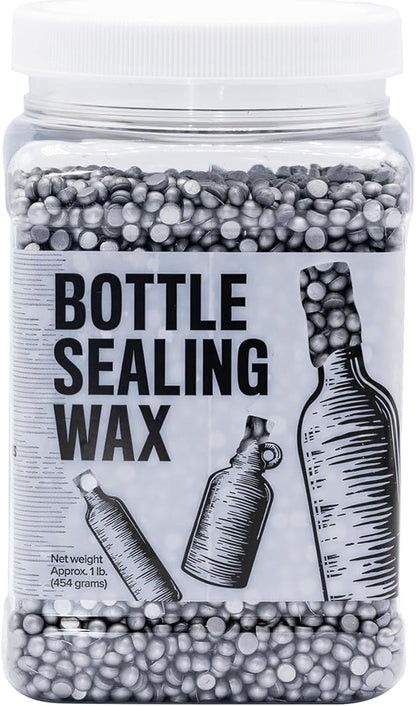Blended Waxes, Inc. Bottle Sealing Wax, Pastille Wax Seal Beads For Wine, Beer, and Liquor Bottle Sealing, Seals Between 25-30 Bottles, 1 lb, Aluminum