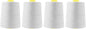 Mandala Crafts 4 Pack of Serger Threads Cones Spools - 20S/2 24000 Yards Polyester Silver Gray Threads for Sergers Machine and Overlock Quilting Sewing Machine