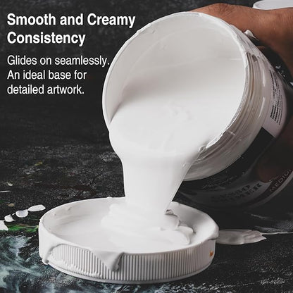 PHOENIX White Gesso Primer - 16.9 Fl oz. / 500ml White Gesso for Canvas Surface Prep Medium for Oil Acrylic Paints