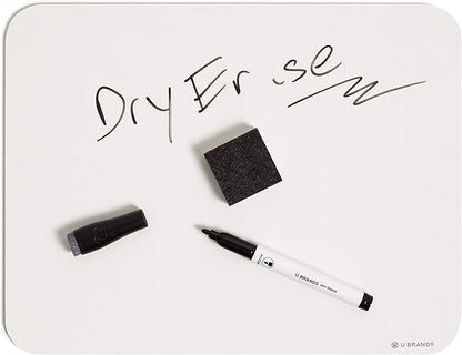 U Brands Dry Erase Lap Board Set, 12” x 9”, Small Whiteboard, Includes 6 Markers and 6 Erasers, 6 Count