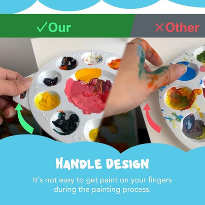 Paint Tray Palettes, Plastic Paint Pallets with Hanging Hole for Kids or Students to Paints on School Project, Art Class or Have a Birthday Painting Party -12pcs
