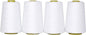 Mandala Crafts 4 Pack of Serger Threads Cones Spools - 20S/2 24000 Yards Polyester White Threads for Sergers Machine and Overlock Quilting Sewing Machine