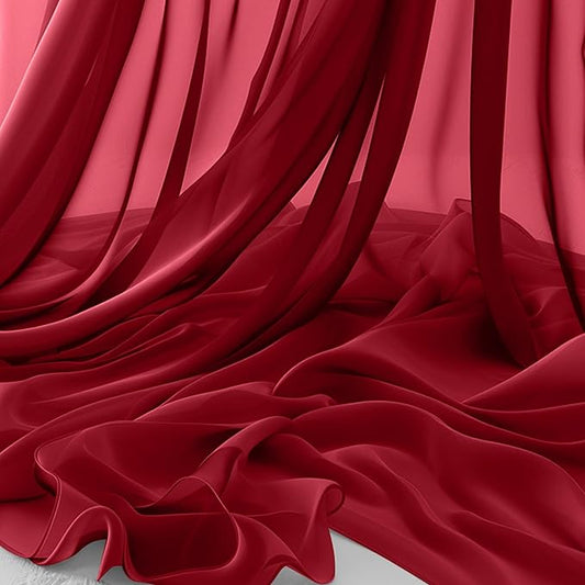 Horbaunal Burgundy Chiffon Fabric by The Yard, 10 Yard Continuous Sheer Fabric 59" Wide Soft Draping Fabric for Wedding Arch Draping Party Backdrop DIY Sewing