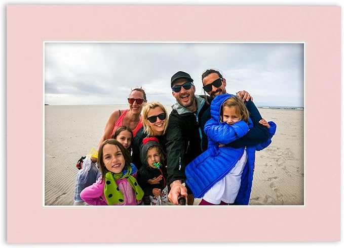 5.5x8.5 Mat for 8.5x11 Frame - Precut Mat Board Acid-Free Soft Pink 5.5x8.5 Photo Matte for a 8.5x11 Picture Frame, Matboard for Family Photos, Show Kits, Art, Picture Framing, Pack of 100 Mats