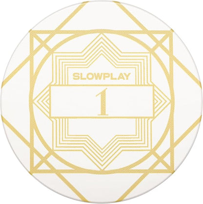 SLOWPLAY Nash Ceramic Poker Chips in Bulk, Casino Grade Ceramic 10-Gram Poker Chip for Texas Hold'em, 39mm Professional Chips Pack of 50 with Denomination of 1