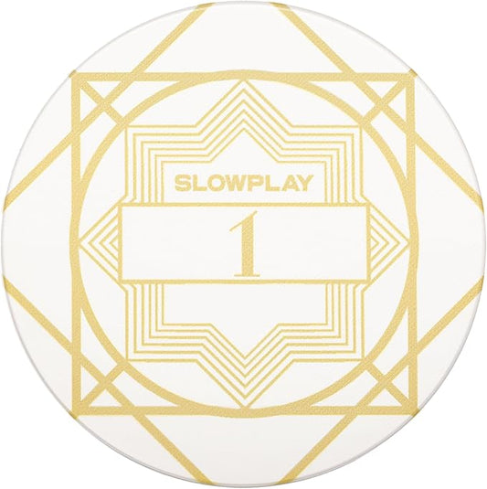 SLOWPLAY Nash Ceramic Poker Chips in Bulk, Casino Grade Ceramic 10-Gram Poker Chip for Texas Hold'em, 39mm Professional Chips Pack of 50 with Denomination of 1