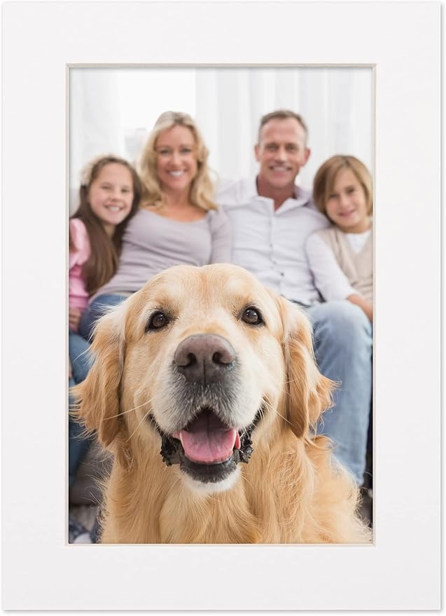 5x7 Mat for 8.5x11 Frame - Precut Mat Board Acid-Free White 5x7 Photo Matte Made to Fit a 8.5x11 Picture Frame, Premium Matboard for Family Photos, Show Kits, Art, Picture Framing, Pack of 10 Mats