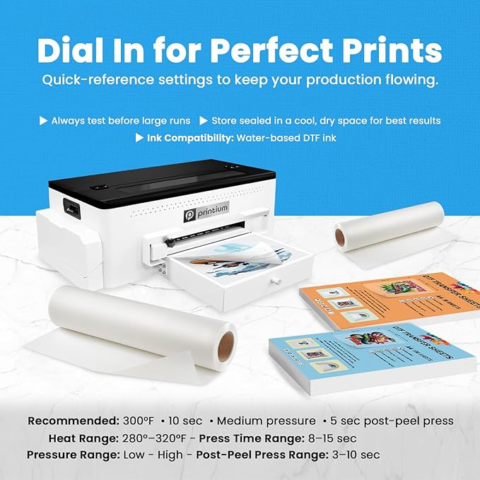 DTF Transfer Film Roll 23.6in x 328ft (Pack of 2) – Hot & Cold Peel – Double Matte Anti-Static Coating – Premium Heat Transfer Film for Vibrant Colors & Durable Prints – Works with All DTF Printers