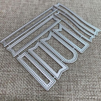 Lapoo 3D Backgrounds Frame Metal Cutting Die for Scrapbooking, New Cutting Dies DIY Album Card Making Decor Paper Craft Metal Die Cuts Party Wedding Decorations (Text Box 3.8 x 2.9 in)