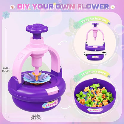 Plunack Flower Bouquets Toys for Kids Age 4-8, Flower Press Kit DIY Flowers Making Craft Kit for 4 5 6 7 Year Old Girls Floral Arts & Crafts Toys Educational Handmade Activity Set, Gift for Girls 3+