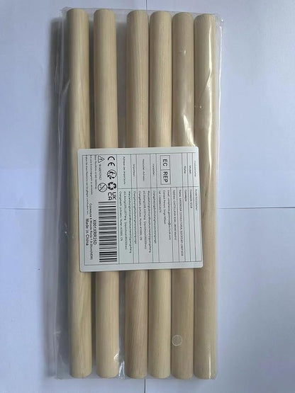Wooden Dowel Rods Wood Dowels for Crafts, 6 PCS 3/4 x 15 Round Macrame Wooden Sticks for Crafting, Unfinished Hardwood Sticks for Arts and DIYers, Tiered Cake Support, Closets, Wedding Ribbon Wands