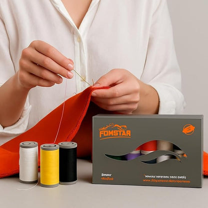 Colorful Serger Sewing Thread - 12 Cones Threads of 500 Yards Each Spool | Sewing Clips Quilting Materials Sewing Machines for Beginners and Heavy-Duty Sewing Machine Threads (12 Color)