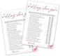 Wedding Shower Games Cards, Wedding Shoe Game, Bridal Shower Games 25 Guests, Engagement Party Wedding Games for Guests, Pink Ribbon Bow Wedding Party Supplies - E04