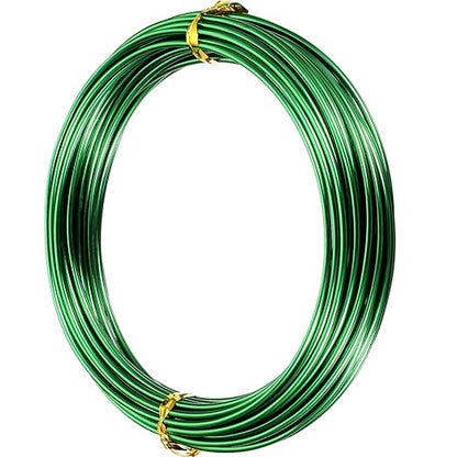TecUnite Aluminum Craft Wire for Sculpting Armature Bendable Craft Wire for DIY Jewelry Making(Green, 10 M X 2 mm, 1 Roll)