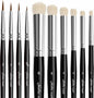 Drybrush Miniature Paint Brushes -10pcs Micro Detail Paint Brush Set, Small Fine Detail Brushes for Acrylics, Watercolors & Paint by Number, Figurine