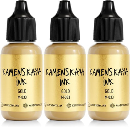 Metallic Alcohol Ink Set: Gold Alcohol Ink, 3 pcs 0.51 fl oz (15 ml) Each