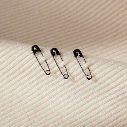 1000PCS Safety Pins, 0.75In/19mm Small Fastening Pins, Rust Resistant Nickel Plated Steel Set for Crafting, Sewing, Jewelry Making Fabric, Rimming Fastening Clip Button for Garment Hang Tag (Black)