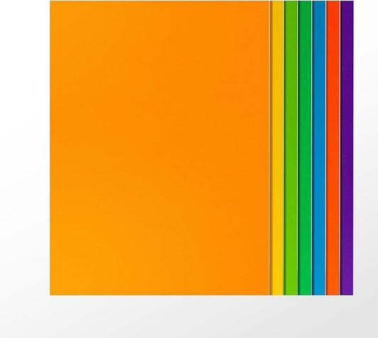 ROBOTIME 7-Pack Double-Sided Colored 1/8" Plywood Sheets - 12 x 16 x 1/8 Inch - Roller-Coated Solid Color 3mm Craft Wood Sheets for Laser Cutting, Engraving & Wood Burning - Assorted Colors
