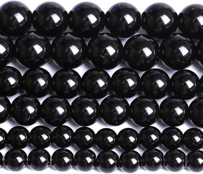 6MM Natural Black Agate Gemstone Beads Round Loose Stone Beads for Jewelry and Bracelets Making 120pcs 2 Strands 32"