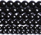 4MM Natural Black Agate Gemstone Beads Round Loose Stone Beads for Jewelry and Bracelets Making 180pcs 2 Strands 32"