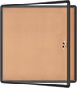 38"x38" Enclosed Bulletin Board, Lockable Weather-Resistant Aluminum Cork Noticeboard for School & Office Hospital, Black Frame w/Cork