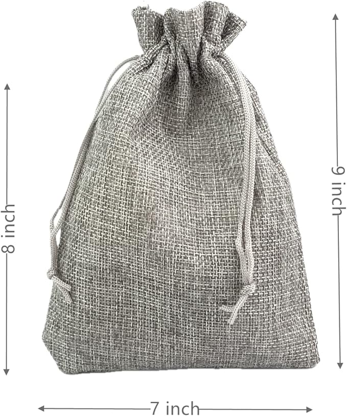Palmhomee Pack of 25 Burlap Gift Bags with Drawstring Linen Jewelry Pouches Wedding Hessian Jute Bags for Birthday Jewelry and Treat Pouches Party Wedding Favors Gift Art and DIY Craft (7x9 Inch ,
