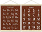 BONETAT Numbers alphabet poster for Nursery Toddlers,Correct Letter Formation on Line Paper, Play Room Wall Decor,ABC Wall Chart,Preschool Homeschool Decor Kids Wall Decor,Wooden Alphabet Banner-A09