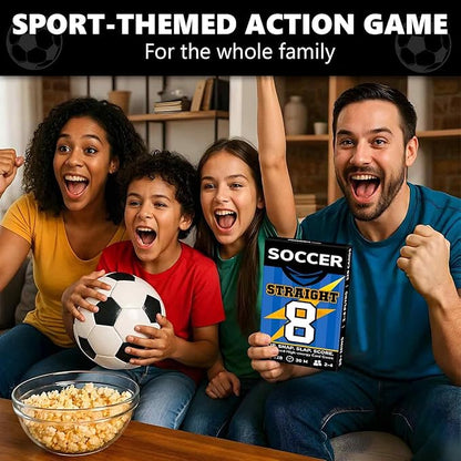 QUOKKA Soccer Fast-Paced Card Game for Kids & Adults – 128 Cards & Easy Rules – Quick & Fun Matching Game – 2-4 Players – Ages 8+ – Perfect for Family Games Night, Travel and Parties