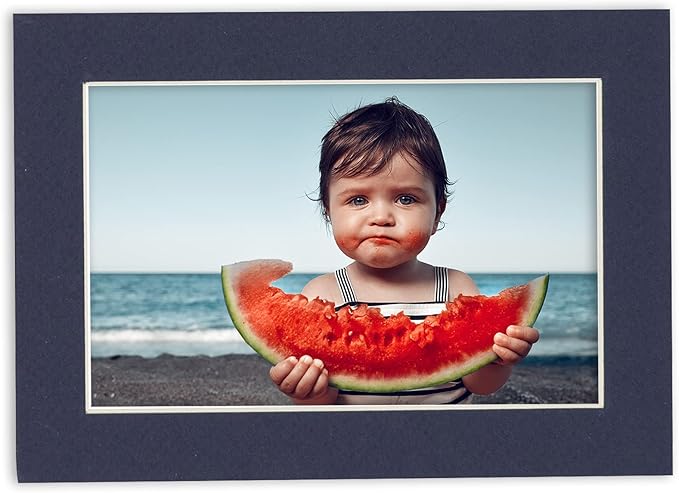 8x10 Mat for 6x8 Photo - Precut Navy Picture Matboard for Frames Measuring 8 x 10 Inches - Bevel Cut Matte to Display Art Measuring 6 x 8 Inches - Acid Free ONE MAT