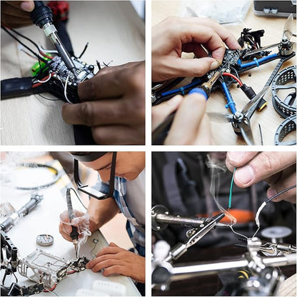 Soldering Iron Kit Solder Gun - 110V 65W Portable Temp Adjustable Pen Type Digital Welding Tools Soldering Iron for Electric PCD Soldering and Desoldering (Pack of 1 Piece with 1 Stand and 1 Cleaner)