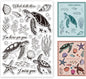 11.7 x 8.3 inch Sea Turtle Clear Stamps for Card Making Marine Organism Rubber Stamps Background Stamps for Card Making Holiday DIY Handmade Decoration Scrapbooking journaling Stamps
