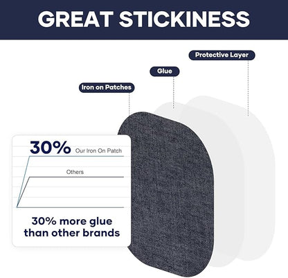 HTVRONT Iron on Patches for Clothing Repair - 20PCS 100% Cotton Denim Patches for Jeans Kit, 4-1/4" by 3-3/4" Iron on for Jeans Repairing 4 Shades Jean Patches