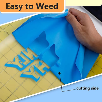 RENLITONG Matte Lake Blue Iron on Vinyl Roll - 12Inch x 13ft HTV Heat Transfer Vinyl for T-Shirt, HTV Rolls for All Cutter Machine - Easy to Cut & Weed for Heat Transfer Design