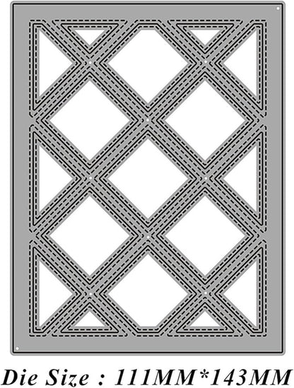 Mvchifay Cutting Dies for Card Making Metal Die-Cuts Scrapbooking Tool Hollow Frame DIY Craft Punch Template Embossing for Paper Album Decor (Diamond Frame-14.3x11.1cm)