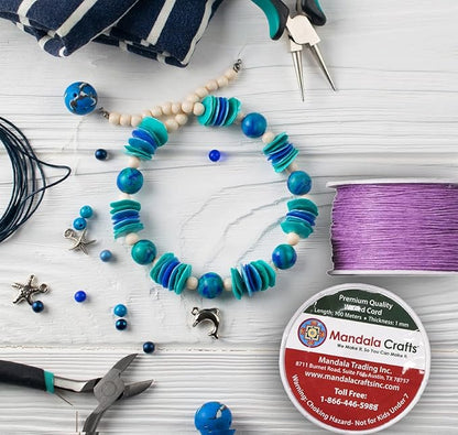 Mandala Crafts 1mm 109 Yards Mint Cotton Waxed Cord for Jewelry Making Bracelet Cord Waxed String - Beading String Thread Jewelry Cords for Necklaces String