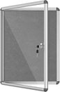 26"x20" Enclosed Bulletin Board, Lockable Weather-Resistant Aluminum Cork Noticeboard for School & Office, Silver Frame w/Grey Flet