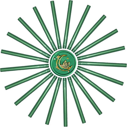 SWANGSA 20 Pieces Glue Gun Sealing Wax Sticks Metallic Green for Wax Seal Stamp, Great for Wedding Invitations, Cards, Envelopes, Wine Packages, Gift Wrapping (Metallic Green)