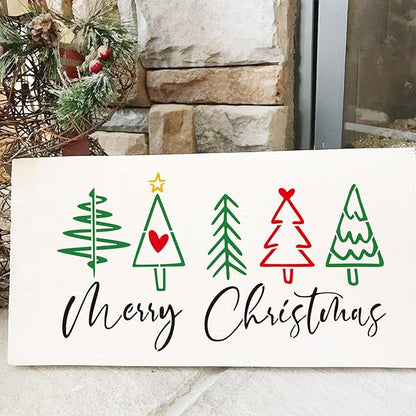Christmas Stencils for Door Mats Reusable Large Doormat Stencils for Painting Christmas Stencil Merry Christmas Tree Templates for Doormats Wood Sign Door Hang Crafts (lets10)