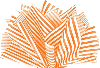 Flexicore Packaging Orange Pin Stripe Print Gift Wrap Tissue Paper Size: 15 Inch X 20 Inch | Count: 50 Sheets | Color: Orange Pin Stripe