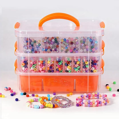 Bead Organizers 3-Tier Stackable Storage Container Box 87 Pcs Diamond Art Storage Plastic Storage Cases Mini Clear Bead Storage Containers for Bracelet Making DIY Jewelry Craft Nail Transparent Boxes