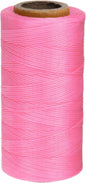 uxcell Leather Sewing Waxed Thread, 284 Yards / 260m 0.8mm 150D Flat Polyester All-Purpose Threads for Leather Crafts, Bookbinding, Cherry Blossom Pink