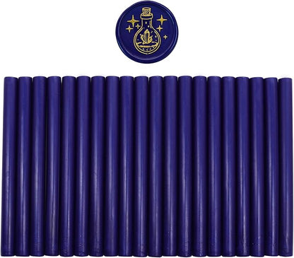 SWANGSA 20 Pieces Glue Gun Sealing Wax Sticks Starry Blue for Wax Seal Stamp, Great for Wedding Invitations, Cards, Envelopes, Wine Packages, Gift Wrapping (Starry Blue)