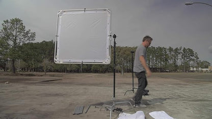 Glide Gear BFS 100 Butterfly Scrim – 4x4, 6x6, 8x8 Diffuser – 3 Nylon Silks, Quick-Setup Frame, C-Stand Clamps Included