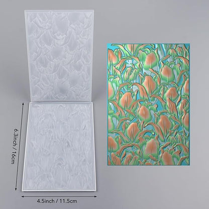 BAOFALI 3D Embossing Folder for Card Making, Leaves Plastic Texture Fades Embossing Folder Template for Scrapbooking and Other Paper Craft Album Stamps DIY Decoration 6.3" L x 4.5" W