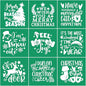 Reusable Self Adhesive Silk Screen Stencil Christmas Tree Snowman Deer Joy Stencils Silk Screen Transfer Winter Xmas Mesh Stencil for Craft on Wood, Fabric, Mug, Window, DIY Home Christmas Decor