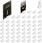 Table Number Place Card Playing Card Holders 60 Pack, Small Clear Acrylic Business Card Holder Stand for Display Paper Game Piece Picture Clip Price Board Photo Memo Menus Label Stand Party, 0.75in