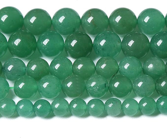 120PCS 6MM Natural Green Aventurine Beads Natural Gemstone Crystal Energy Stone Beads for Jewelry Making DIY Bracelet Necklace 2 Strand 32"
