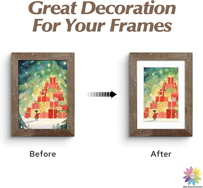 Mat Board Center, 5x7 White Mats for 4x6 Pictures - Acid Free, 4-ply Thickness, White Core, Bevel Cut - for Artworks, Photos, Framing - Pack of 12