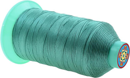 Mandala Crafts Bonded Nylon Thread Aquamarine Heavy Duty Sewing Threads - 415 YDs Size 346 210D T350 Tex 350 Thread for Leather Jeans Weaving Outdoor Marine Upholstery Threads