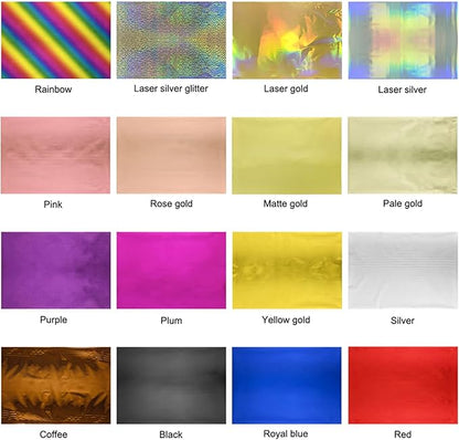 Briartw 20x29cm Hot Foil Paper 50 Sheets Pack Toner Reactive Foil Hot Stamping Foil Paper by Laser Printer and Laminator for Scrapbooking Craft Cardmaking DIY Album (Rose Red Flowing Sand, 50 Sheets)